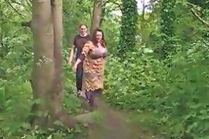 GOTPORN - Fat Busty Brit Chick Rides A Prick In The Forest